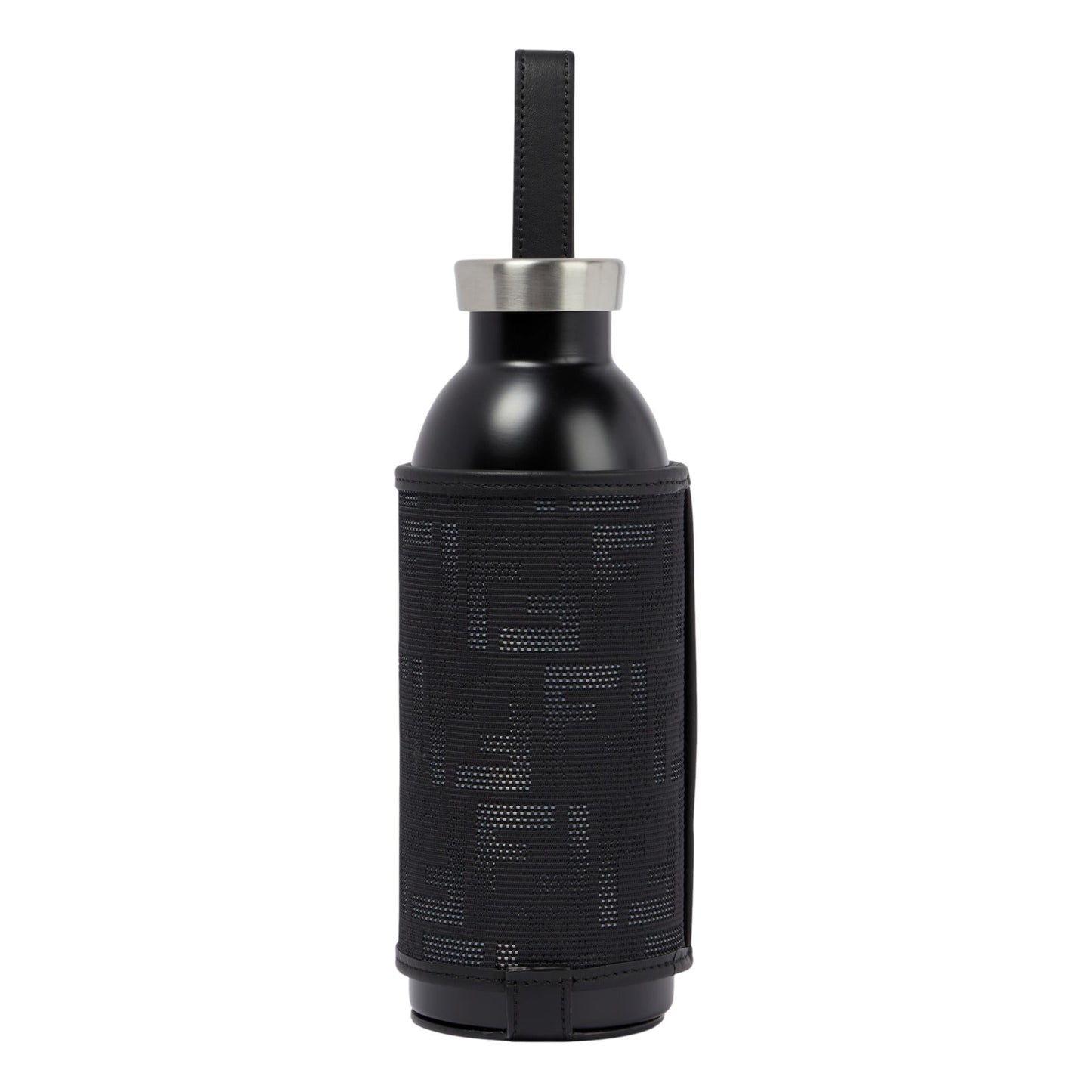 Roma Black Steel Bottle and FF Woven Canvas Holder Set