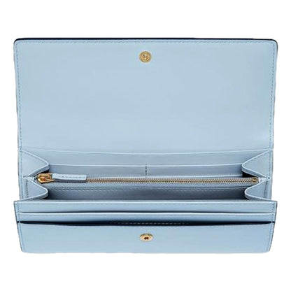 Roma Light Blue Smooth Calf Leather Continental Flap Wallet