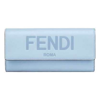 Roma Light Blue Smooth Calf Leather Continental Flap Wallet