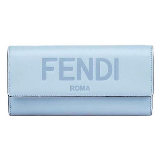 Roma Light Blue Smooth Calf Leather Continental Flap Wallet