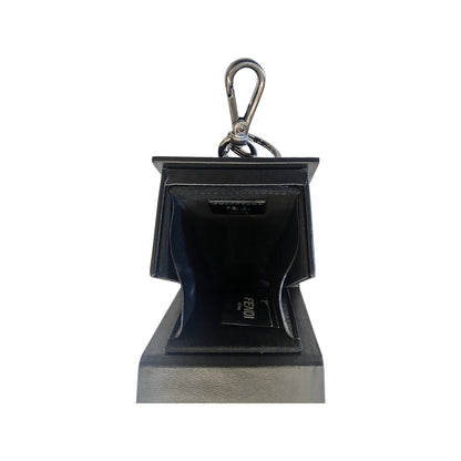 Roma Mini Box Black Leather Key Ring Charm