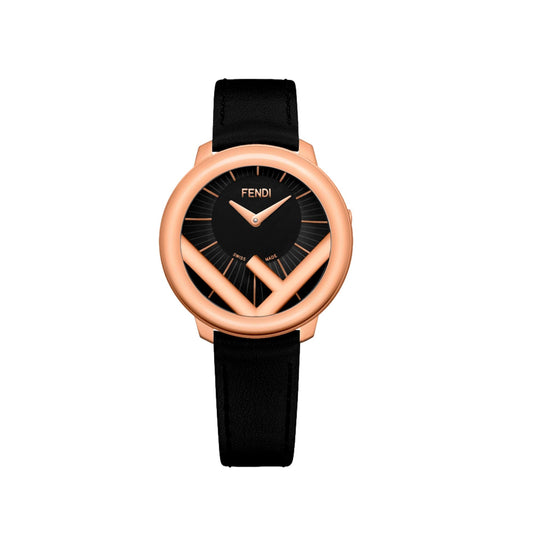 Runaway Rose Gold Black Calf Leather 36 MM Fashion Watch