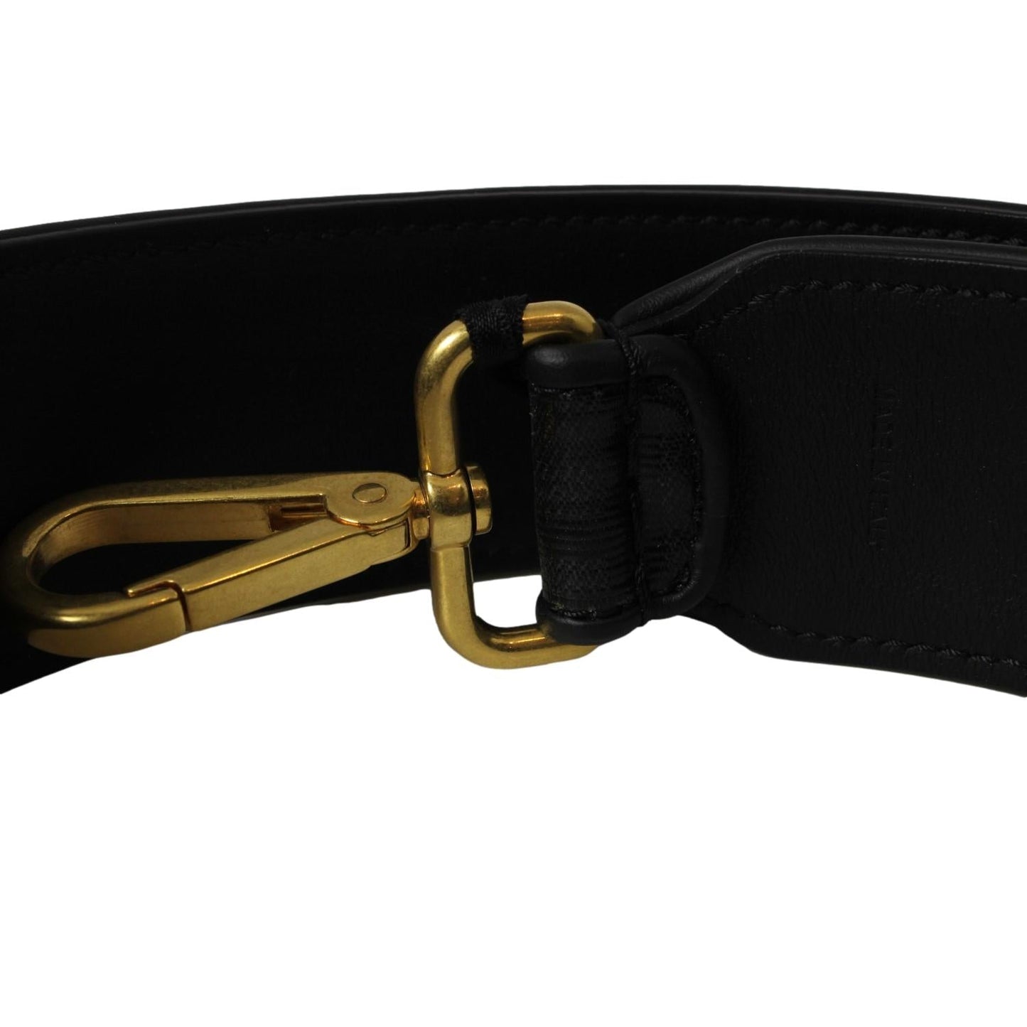 Strap You Black Glazed Fabric FF Zucca Shoulder Strap