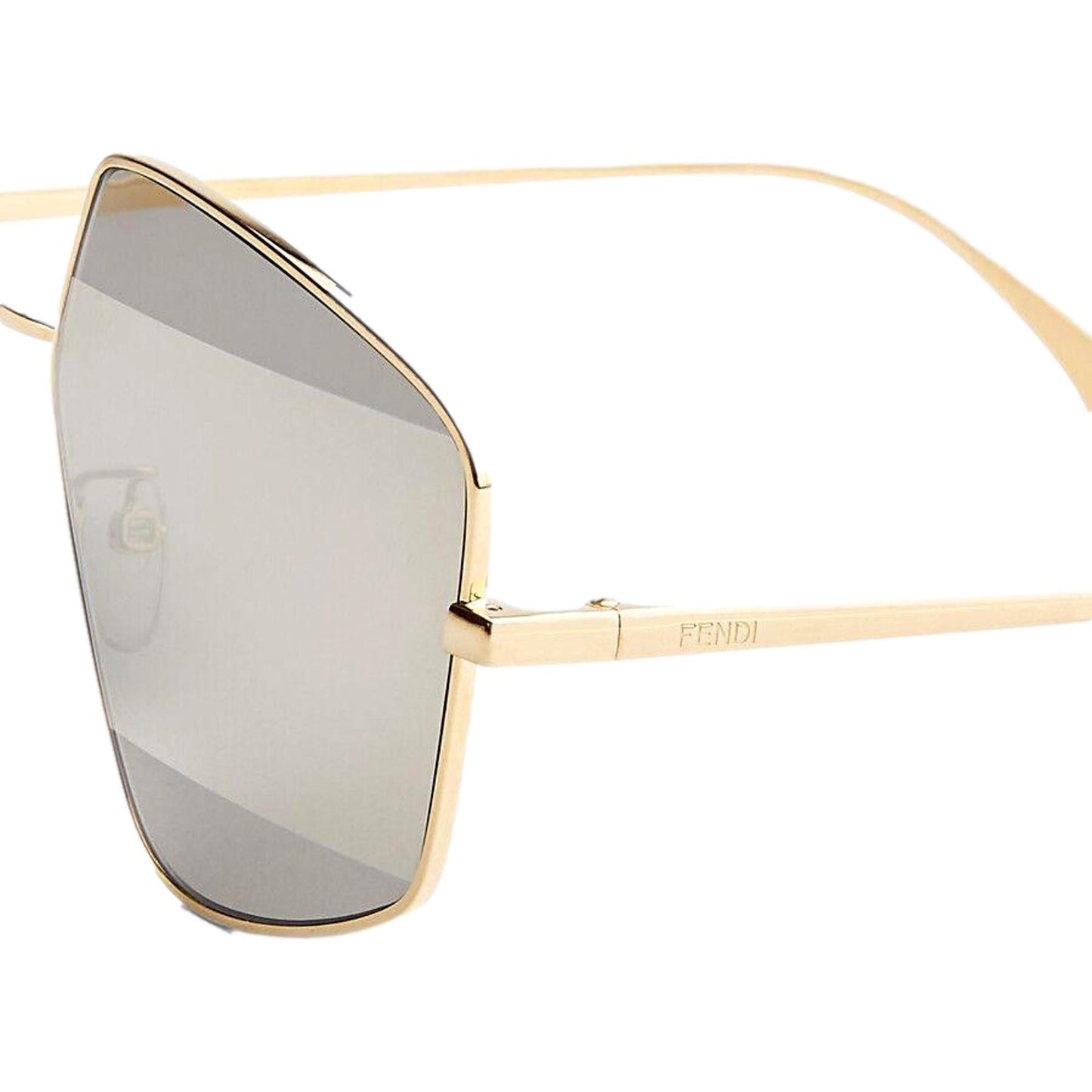 Stripes Silver Tint and Gold Frame Metal Sunglasses