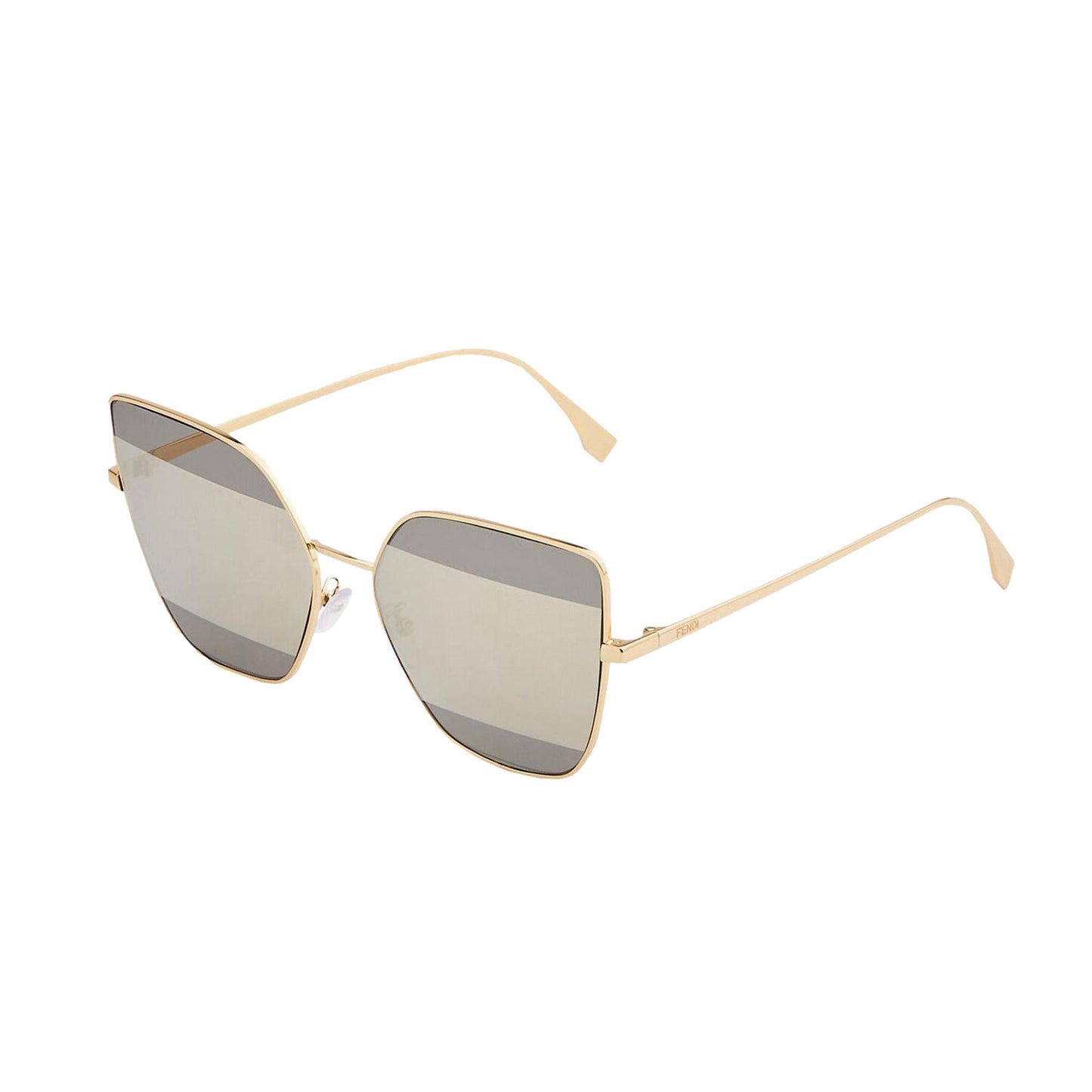 Stripes Silver Tint and Gold Frame Metal Sunglasses