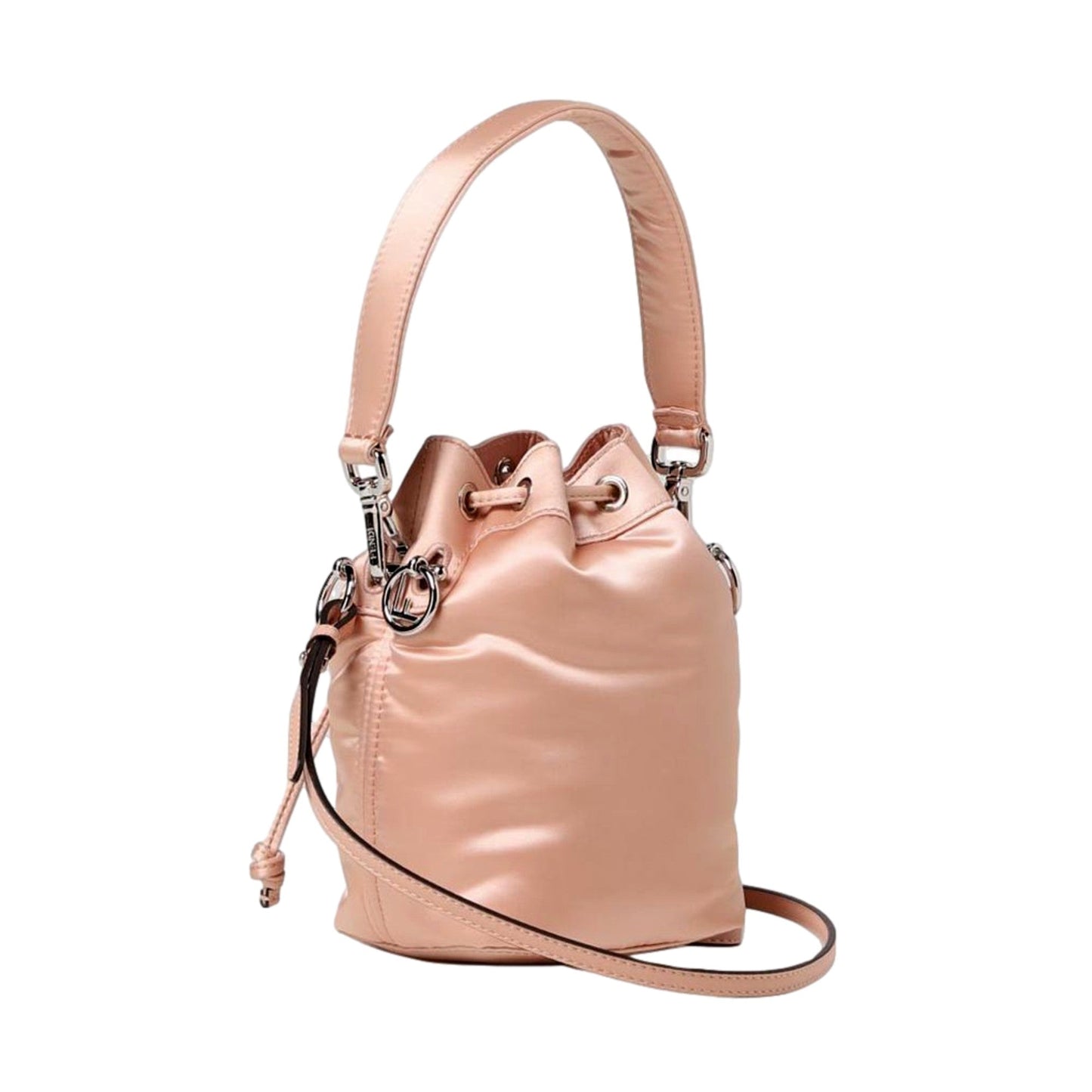 Mon Tresor Baguette Baby Pink Nylon Bucket Mini Crossbody Bag