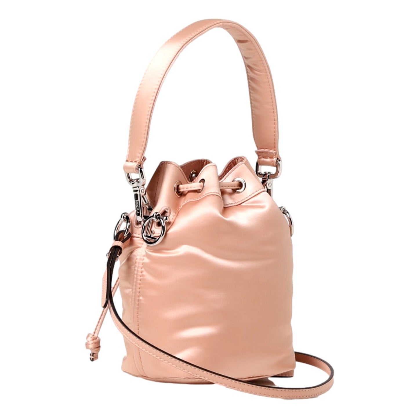 Mon Tresor Baguette Baby Pink Nylon Bucket Mini Crossbody Bag