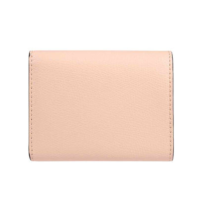 O'Lock Wallet Micro Trifold Rose Pink Tortora Gray Calf Leather