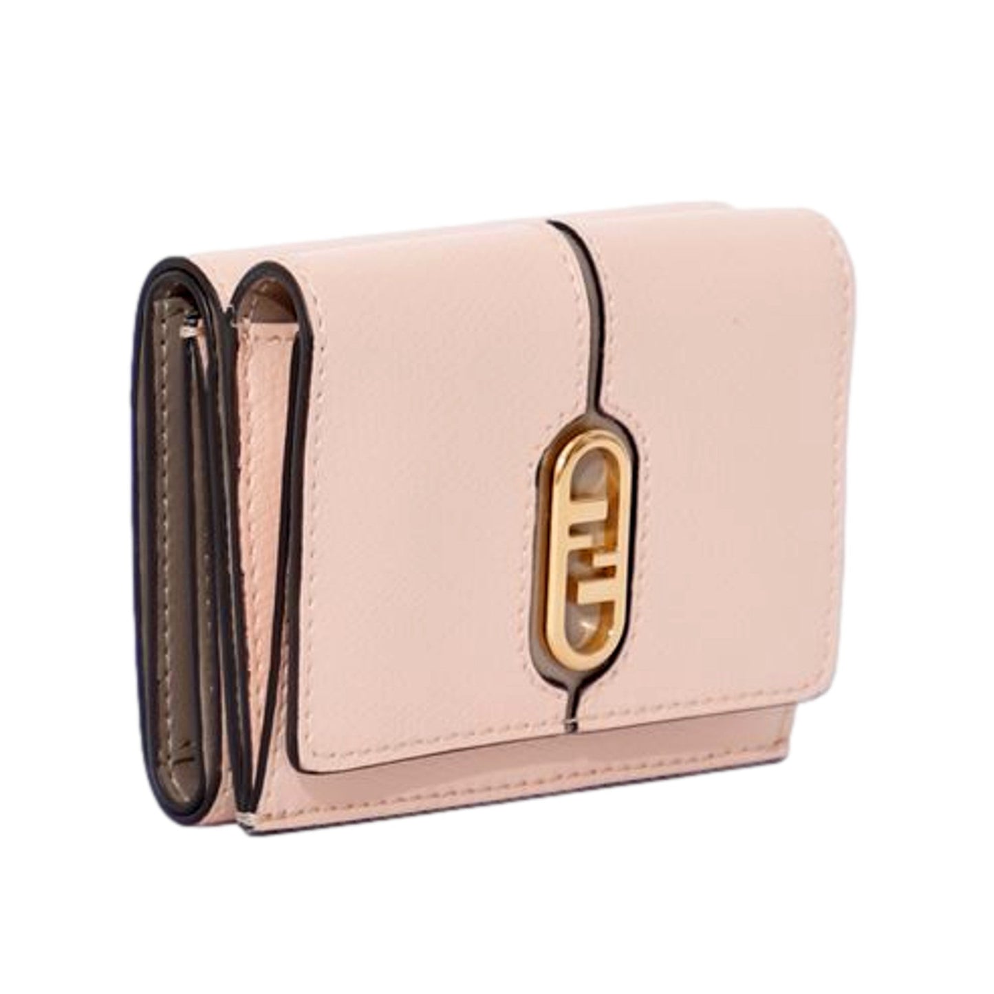 O'Lock Wallet Micro Trifold Rose Pink Tortora Gray Calf Leather