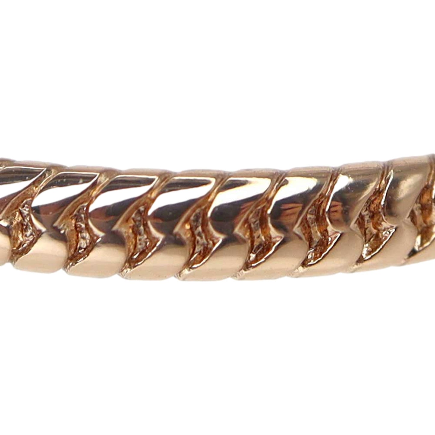 Baguette FF Logo Ring Rose Gold Twist Metal Band Size Large