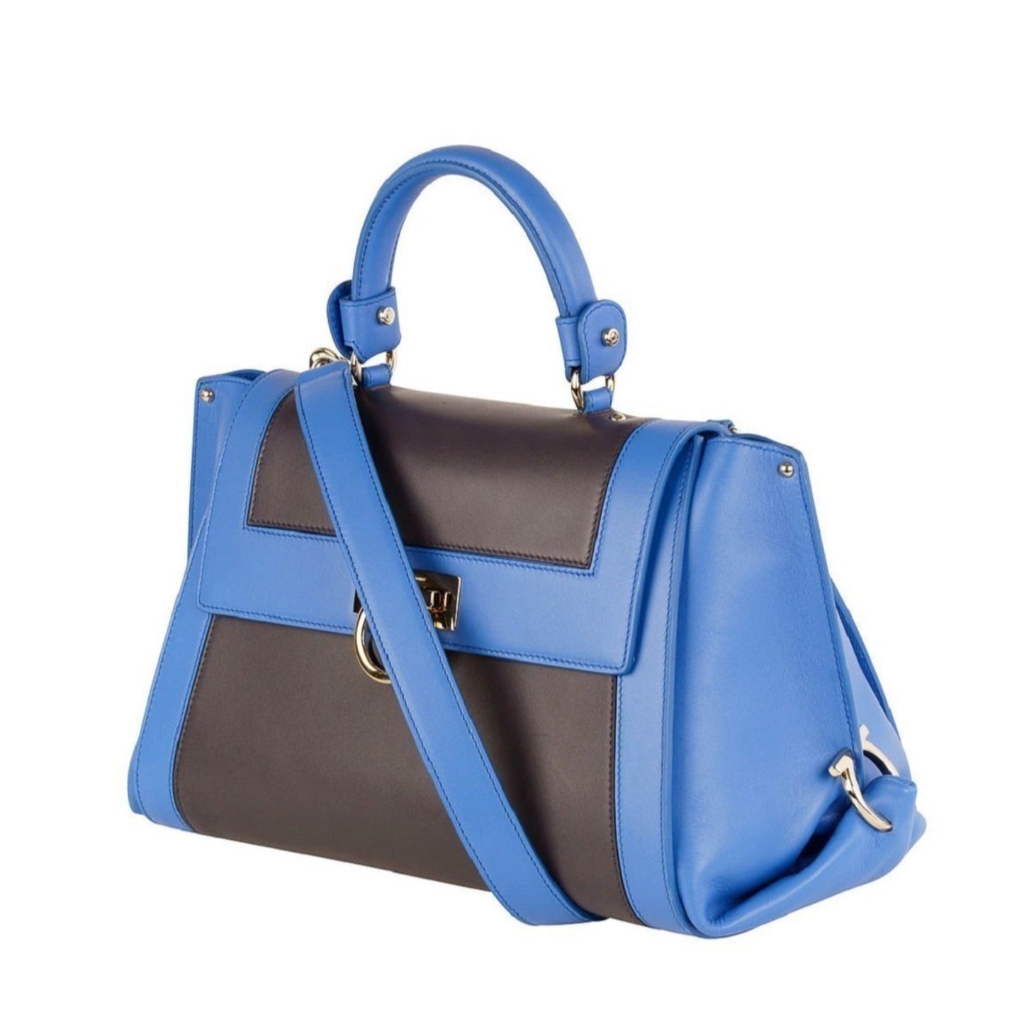 Sofia Calf Blue Fumee Blue Grey Medium Handbag