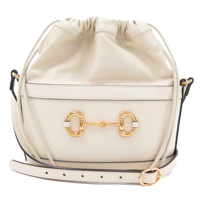 1955 Horsebit White Leather Bucket Bag