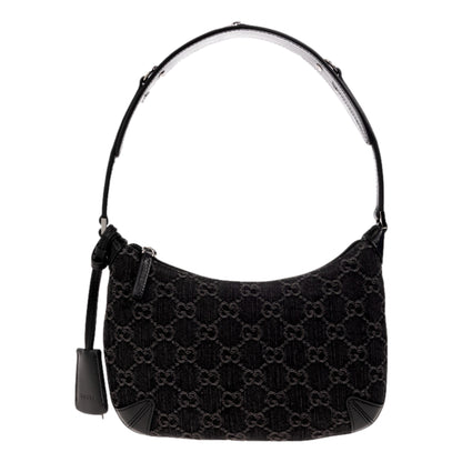 Womens Horsebit Slim Small Shoulder Bag in Black