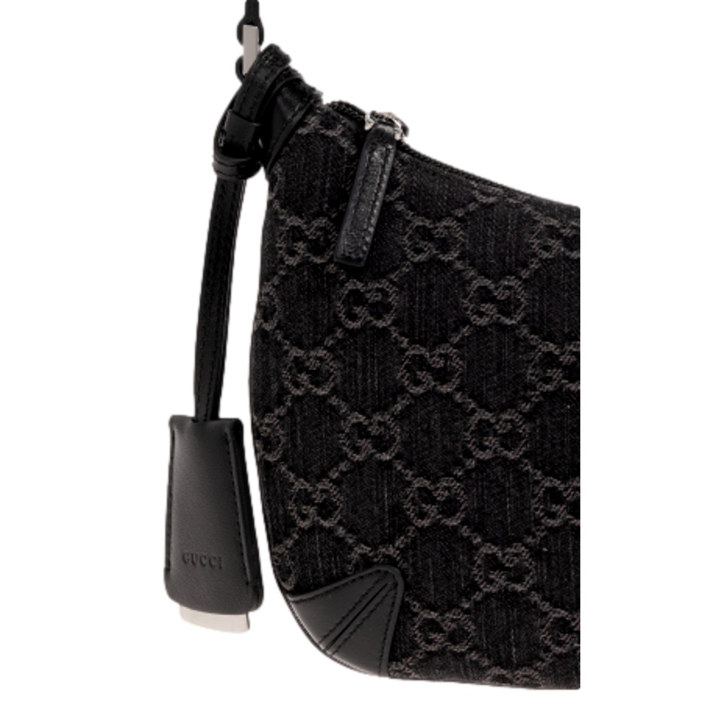 Womens Horsebit Slim Small Shoulder Bag in Black