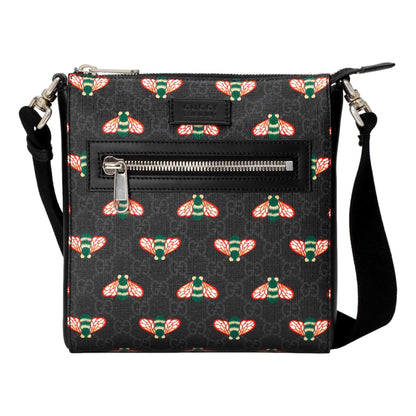 Bestiary Bee Monogram Black Coated Canvas Messenger Bag