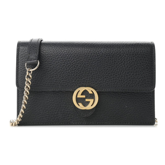 Marmont Black Dollar Calfskin Leather Interlocking GG Bag