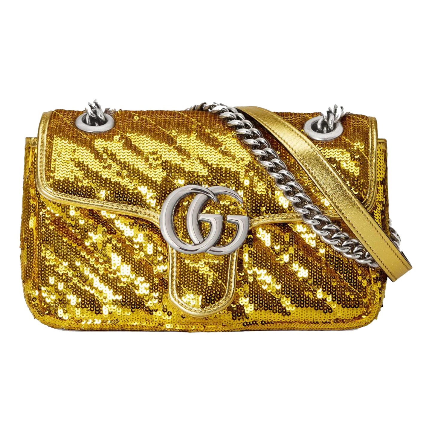 Flap Marmont GG Matelasse Gold Sequin Shoulder Bag