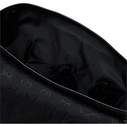 GG Logo Black Nylon Small Messenger Bag