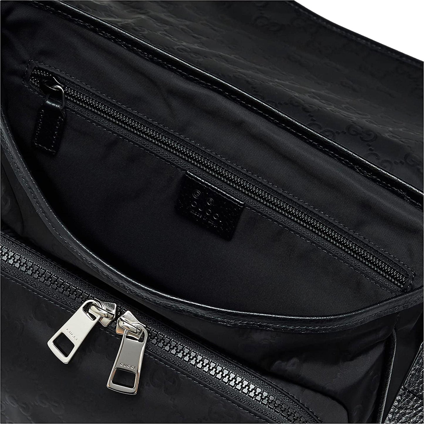 GG Logo Black Nylon Small Messenger Bag