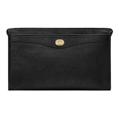 Morpheus Black Fluffy Calf Leather Cosmetic Pouch Bag