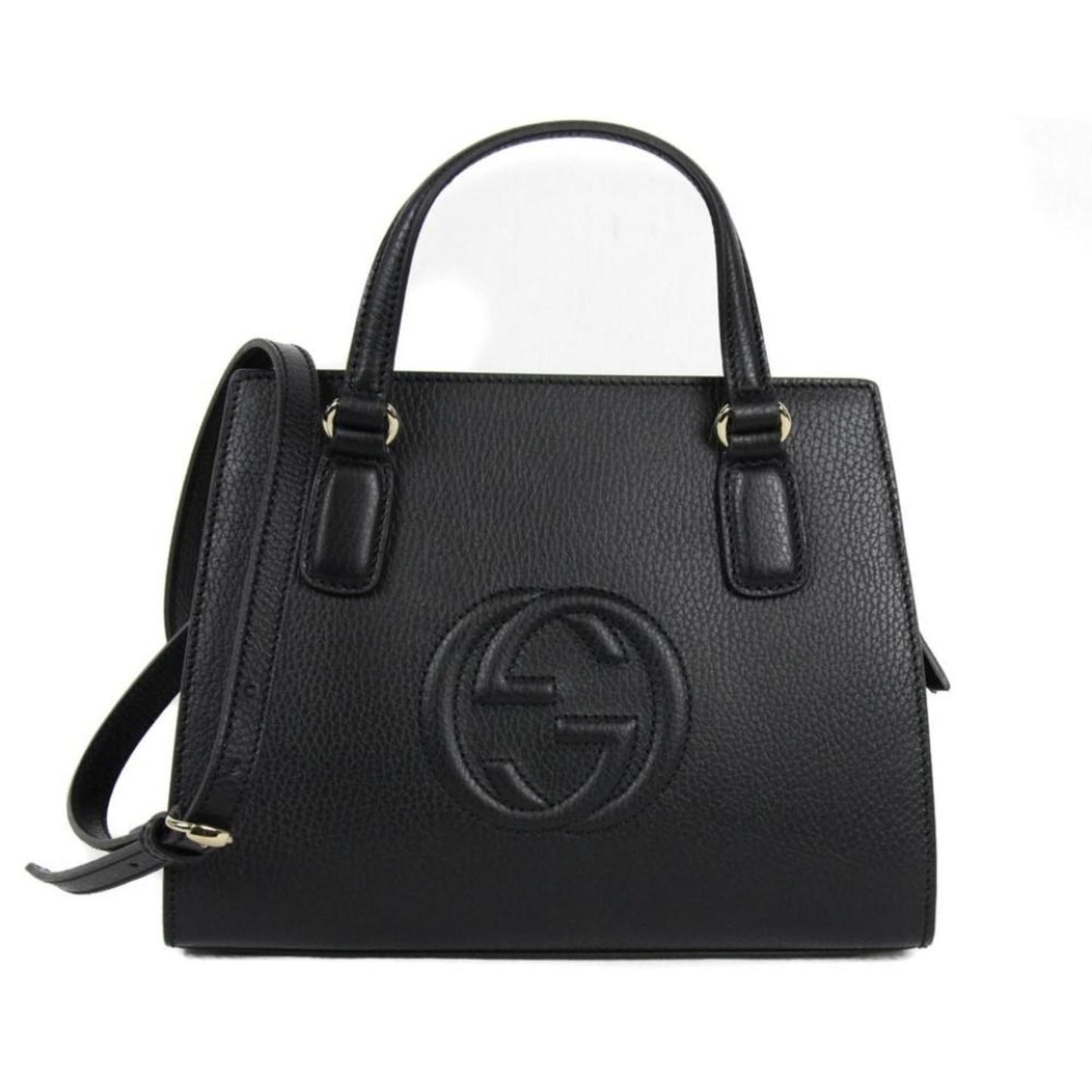 Soho Leather Tote Crossbody Bag Black