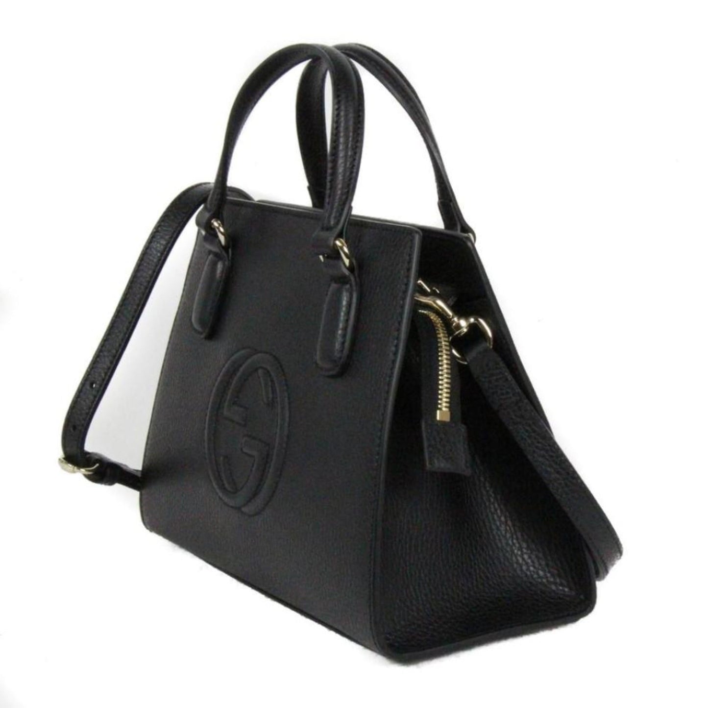 Soho Leather Tote Crossbody Bag Black