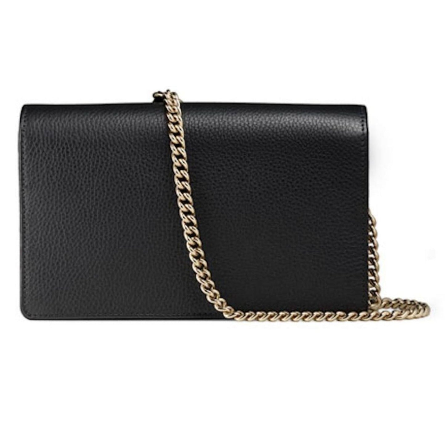 Soho Wallet on Chain Black Leather Cross Body Clutch Bag