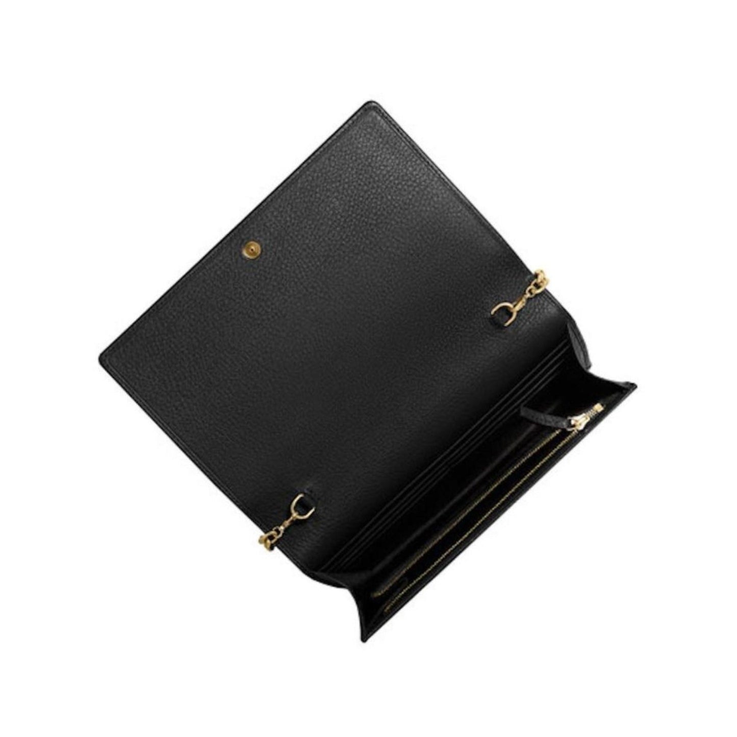 Soho Wallet on Chain Black Leather Cross Body Clutch Bag