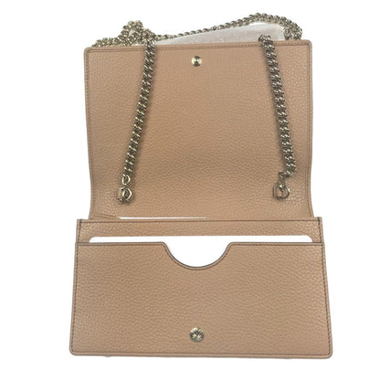 Soho Wallet on Chain Camelia Beige Leather Crossbody Clutch Bag