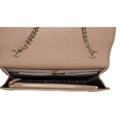 Soho Wallet on Chain Camelia Beige Leather Crossbody Clutch Bag