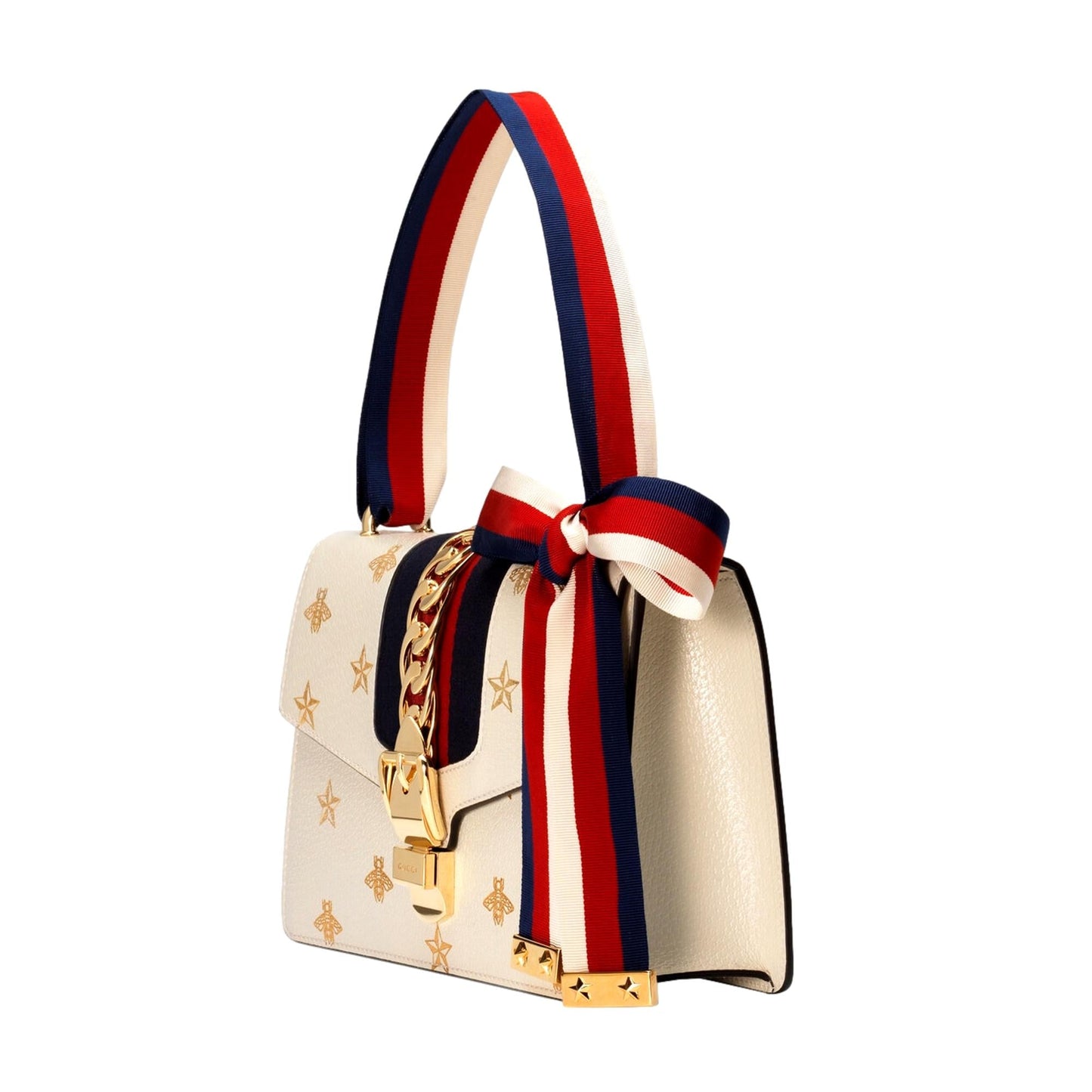 Sylvie Bee Star Ivory Leather Shoulder Bag