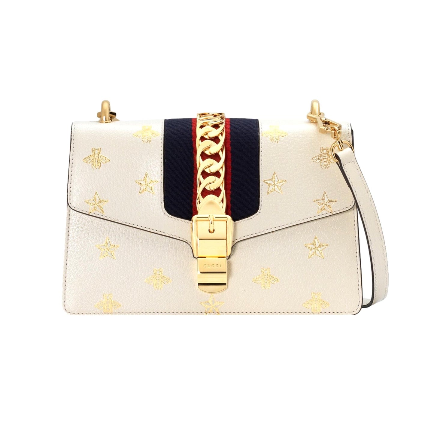 Sylvie Bee Star Ivory Leather Shoulder Bag