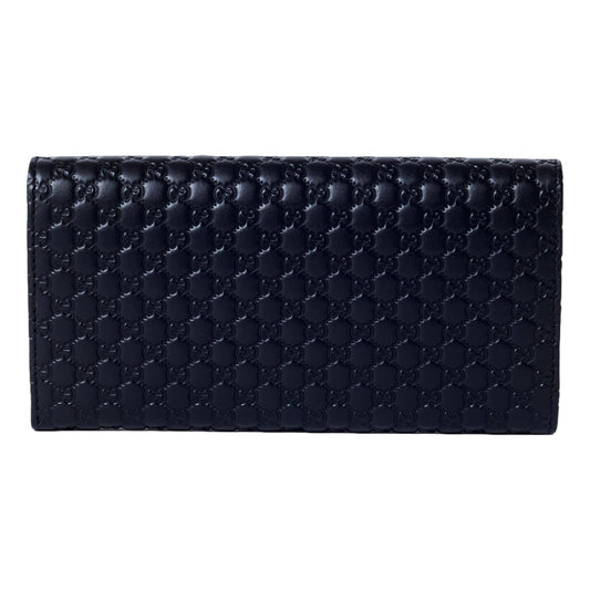 Women's Black Microguccissima Continental Flap Wallet