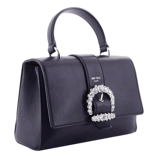 Cheri Dark Blue Leather Top Handle Bag