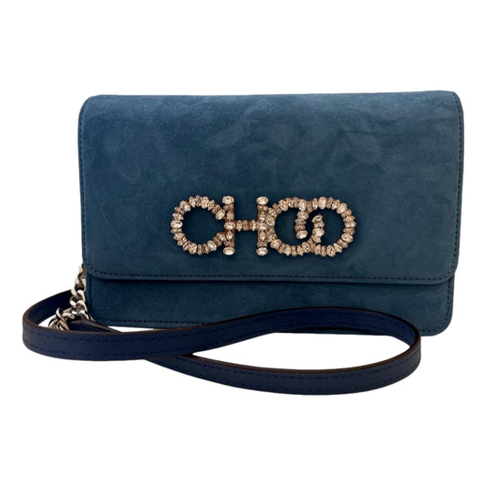 Kalina Parrot Blue Suede Chain Wallet