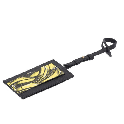 Banana Saffiano Leather Name Tag Keychain Iconic Prada