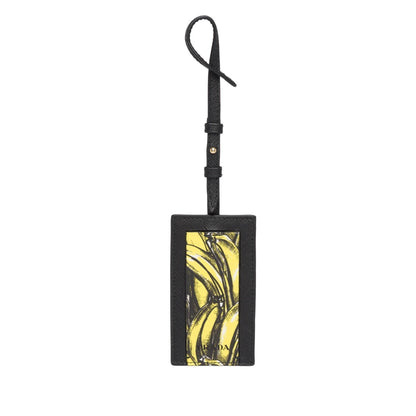 Banana Saffiano Leather Name Tag Keychain Iconic Prada