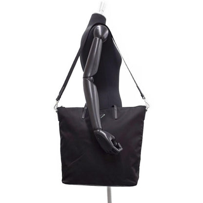 Tessuto Nylon Black Convertible Shopping Tote