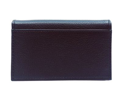 Black Vitello Grain Soft Calf Leather Credit Card Case Wallet