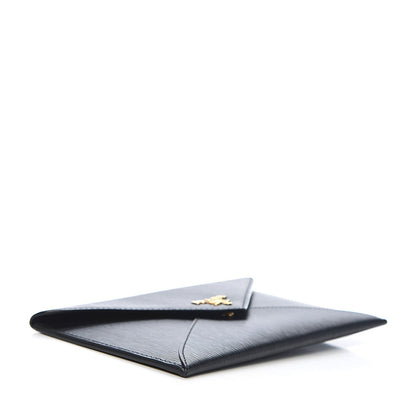 Black Vitello Move Leather Long Envelope Wallet