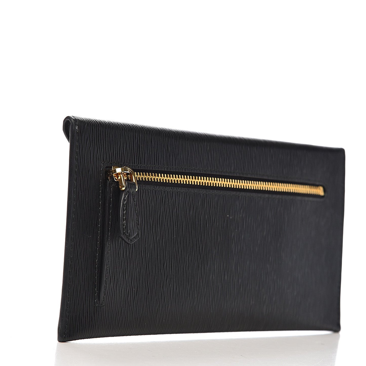 Black Vitello Move Leather Long Envelope Wallet