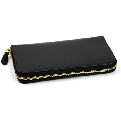 Black Vitello Move Leather Zip Around Wallet