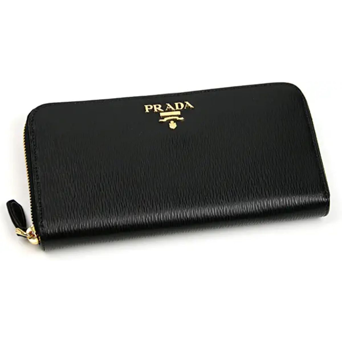 Black Vitello Move Leather Zip Around Wallet