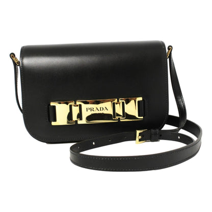 City Calf Leather Black Crossbody Flap Bag