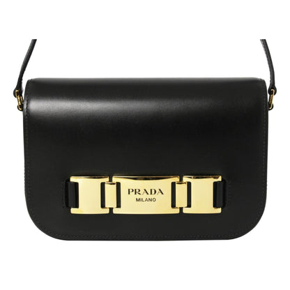 City Calf Leather Black Crossbody Flap Bag