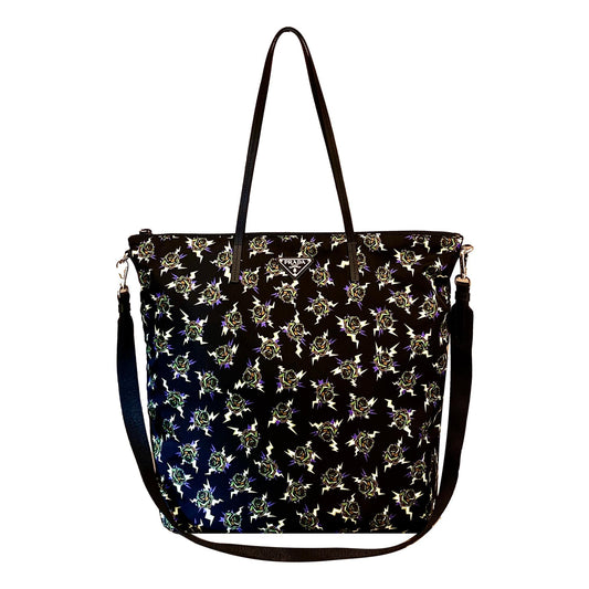 Frankenstein Black Nylon Convertible Shopping Tote