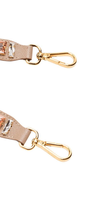 Leather Saffiano Crystal Women's Blush Pink Strap