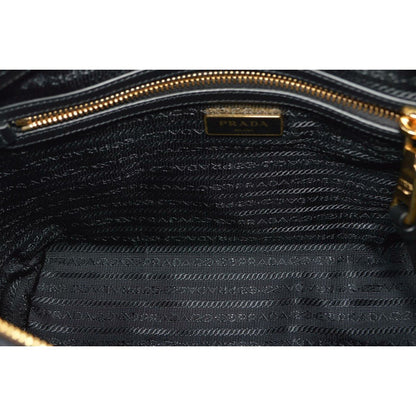 Logo Jacquard Black Canvas Satchel Crossbody