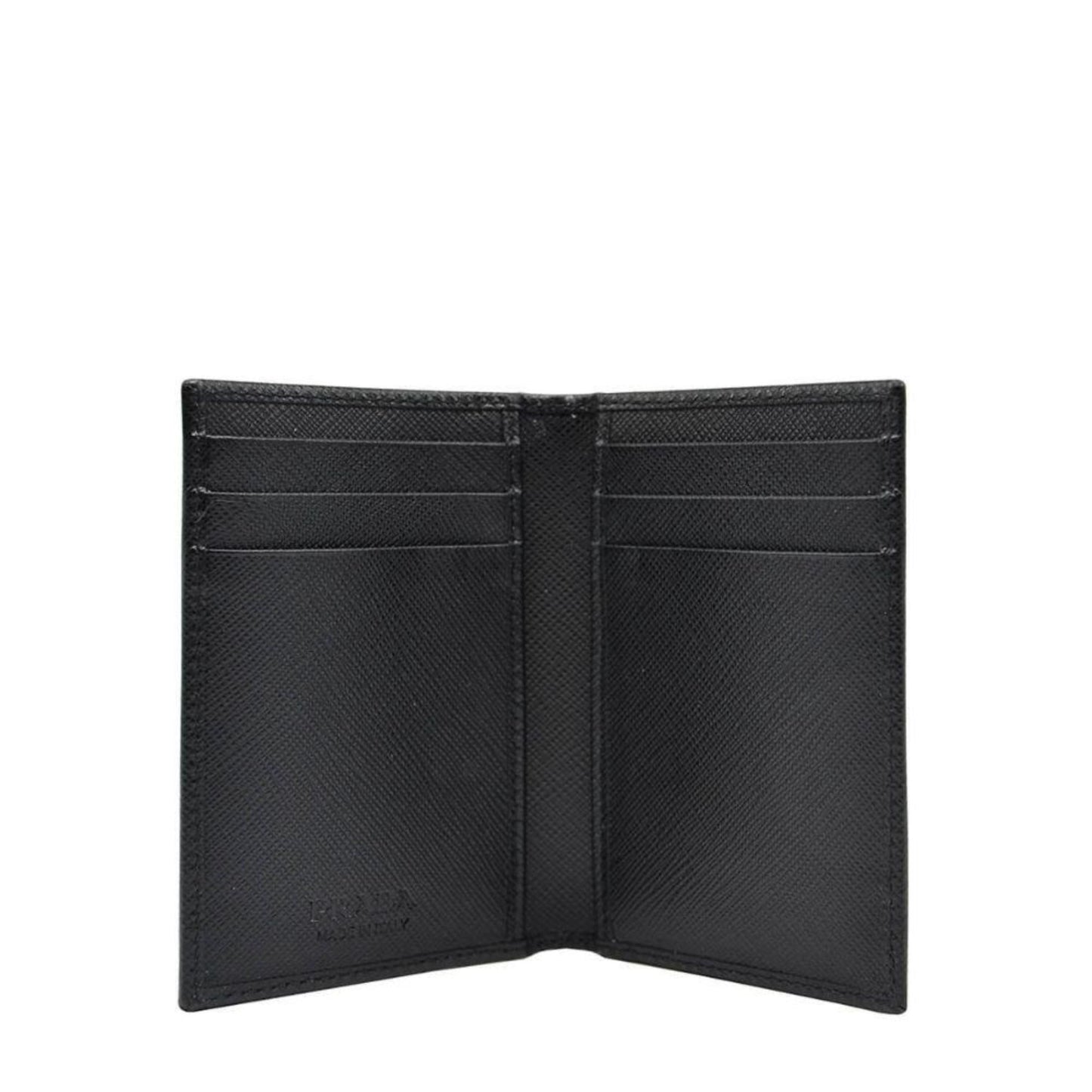 Mens Saffiano Leather Vertical Card Black Holder