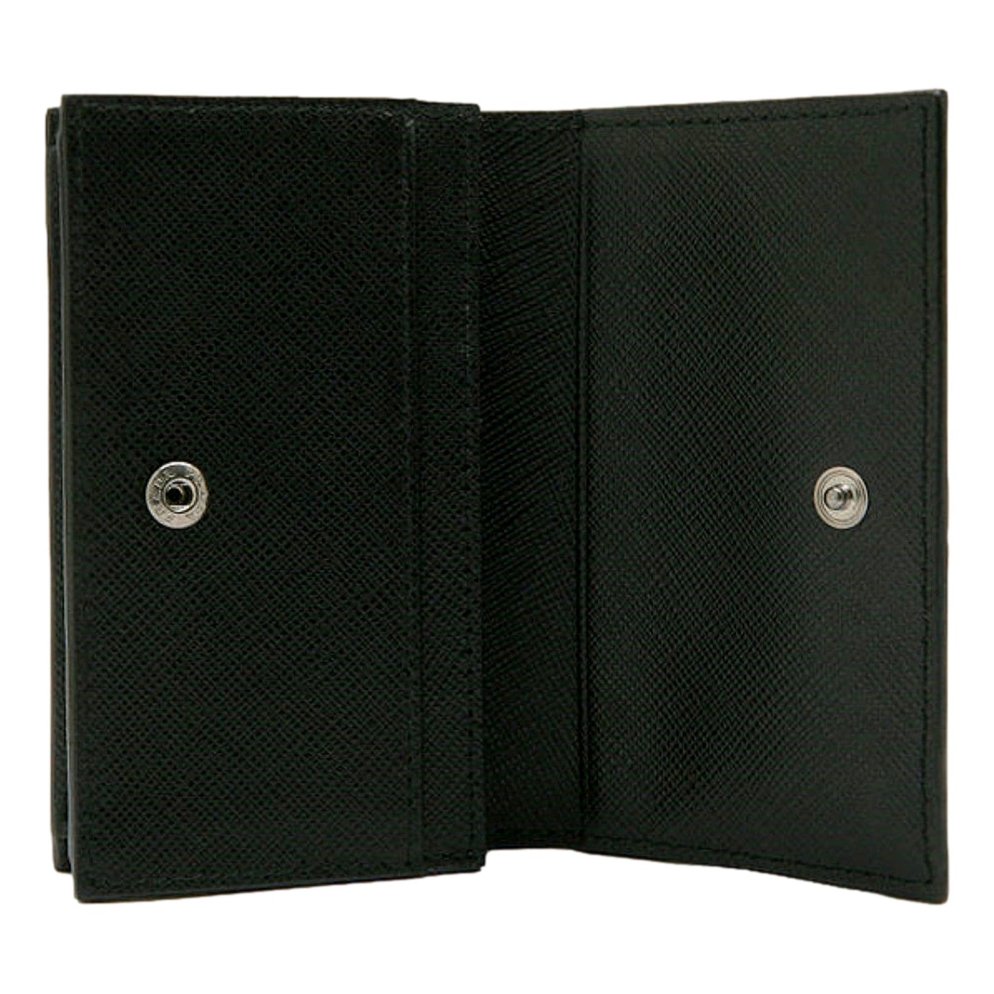 Mens Saffiano Flap Card Holder Wallet Black